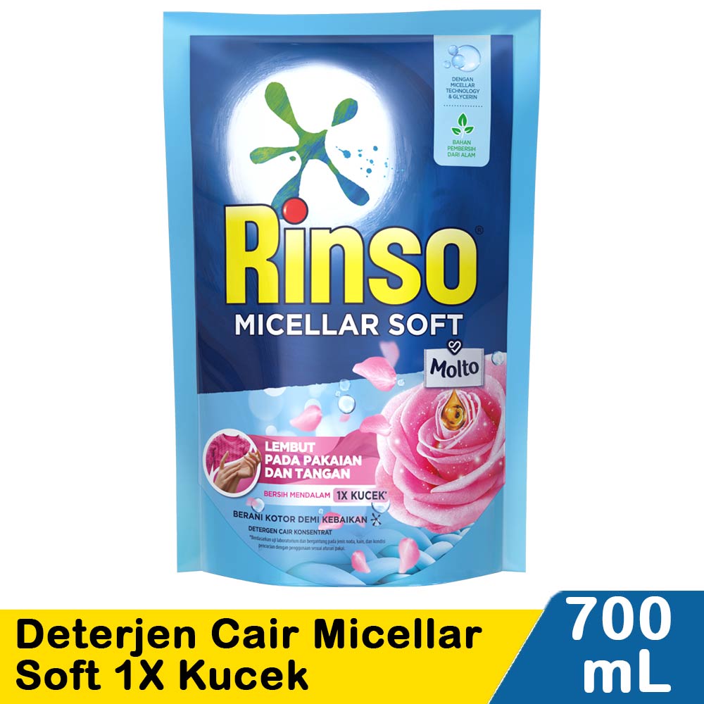Rinso Detergen Liquid Micellar Soft 700mL | KlikIndomaret