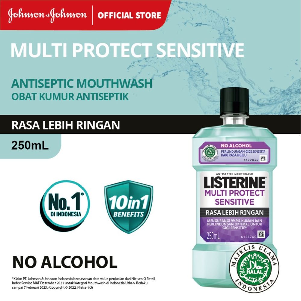 Listerine Mouthwash Antiseptic Multi Protect Sensitive 250mL Klik