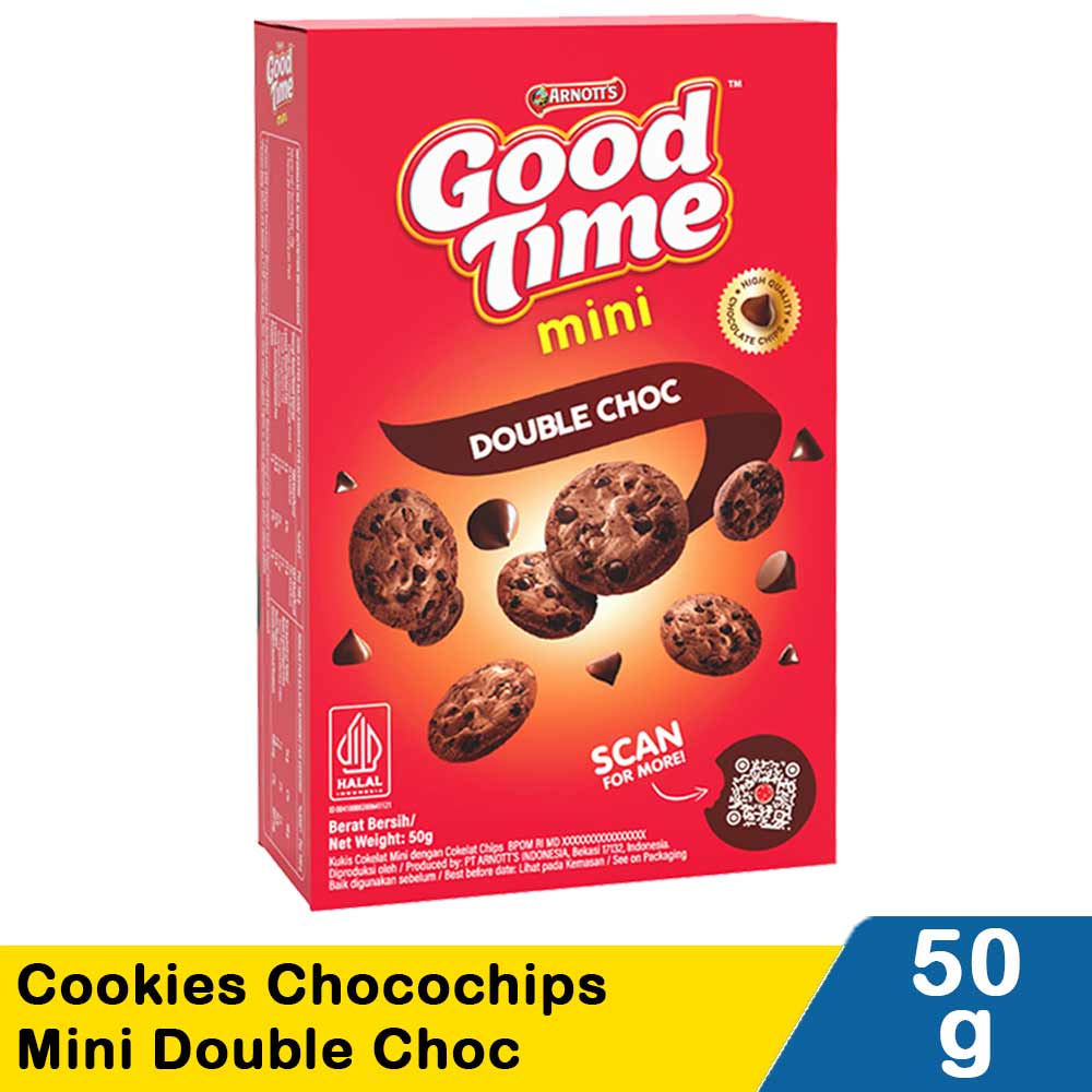 Good Time Cookies Chocochips Mini Double Choc 50G | Klik Indomaret