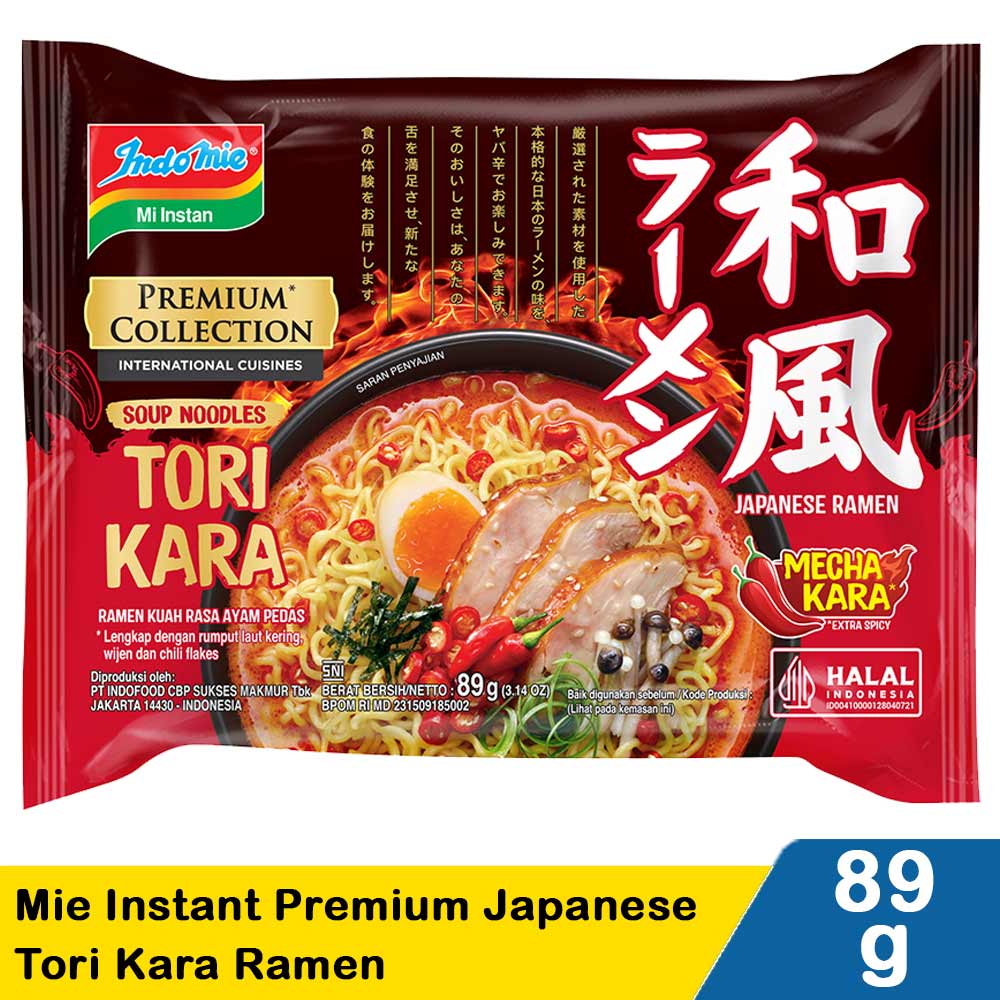 Indomie Mie Instant Premium Japanese Tori Kara Ramen 89g Klik Indomaret