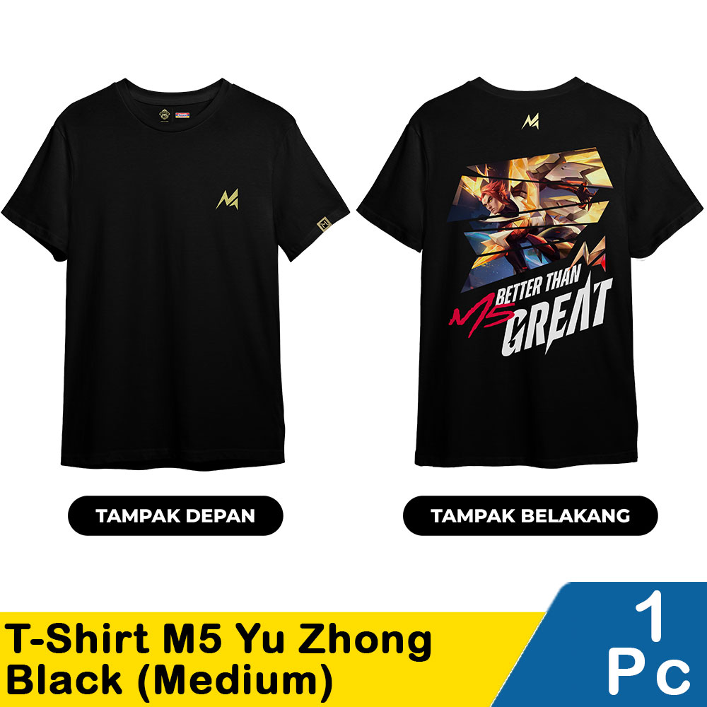 Oversized T-Shirt M5 Design Yu Zhong Black M | Klik Indomaret