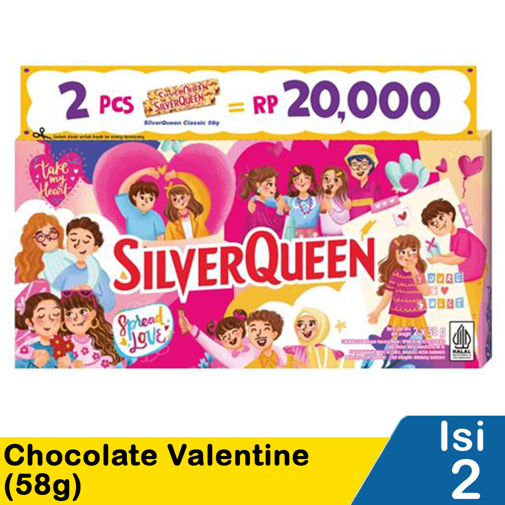 Silver Queen Chocolate Valentine 2X58g | Klik Indomaret