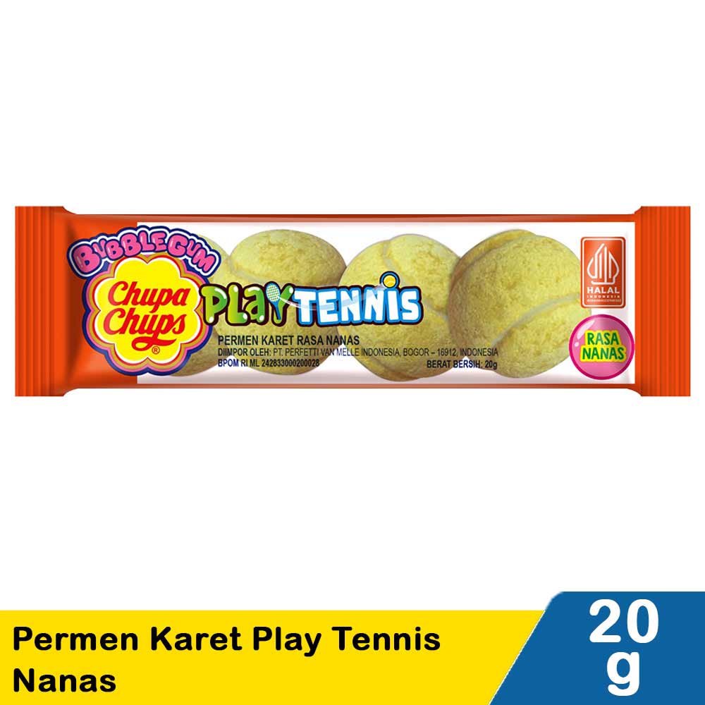 Chupa Chups Permen Karet Play Tennis Nanas 20G | Klik Indomaret