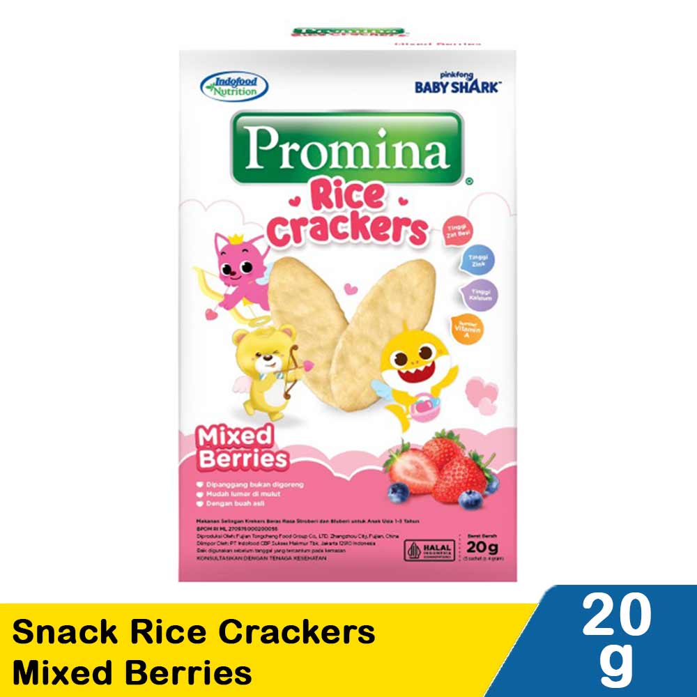 Promina Snack Rice Crackers Mixed Berries 20G | Klik Indomaret