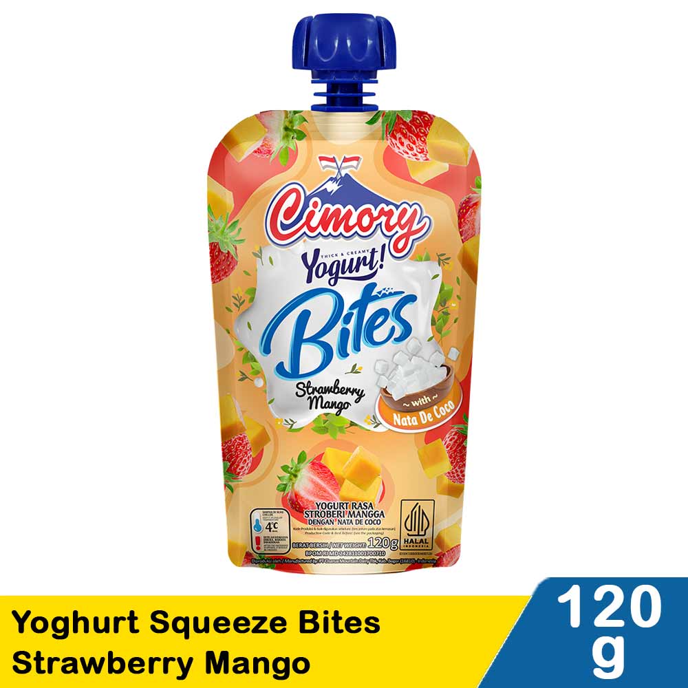 Cimory Yoghurt Squeeze Bites Strawberry Mango 120G | Klik Indomaret