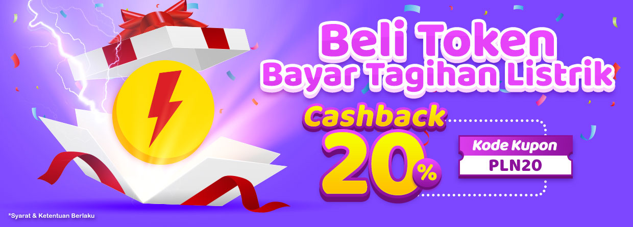 Cashback 20% (hingga Rp 10.000) Token/Tagihan Listrik | Klik Indomaret